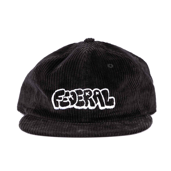 Federal Corduroy Tag Logo Cap - Black