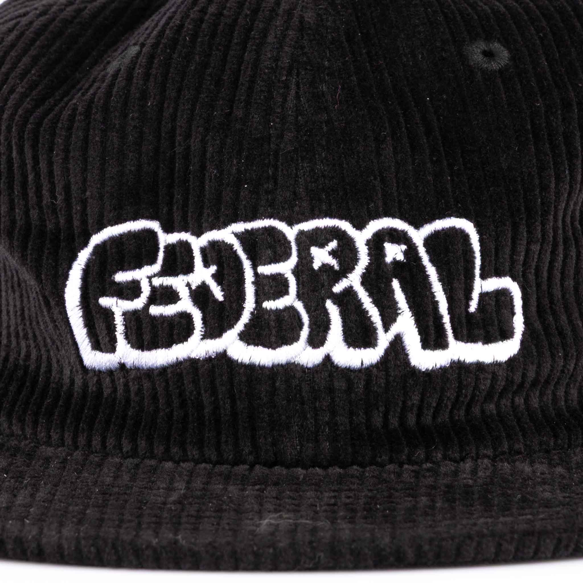 Federal Corduroy Tag Logo Cap - Black