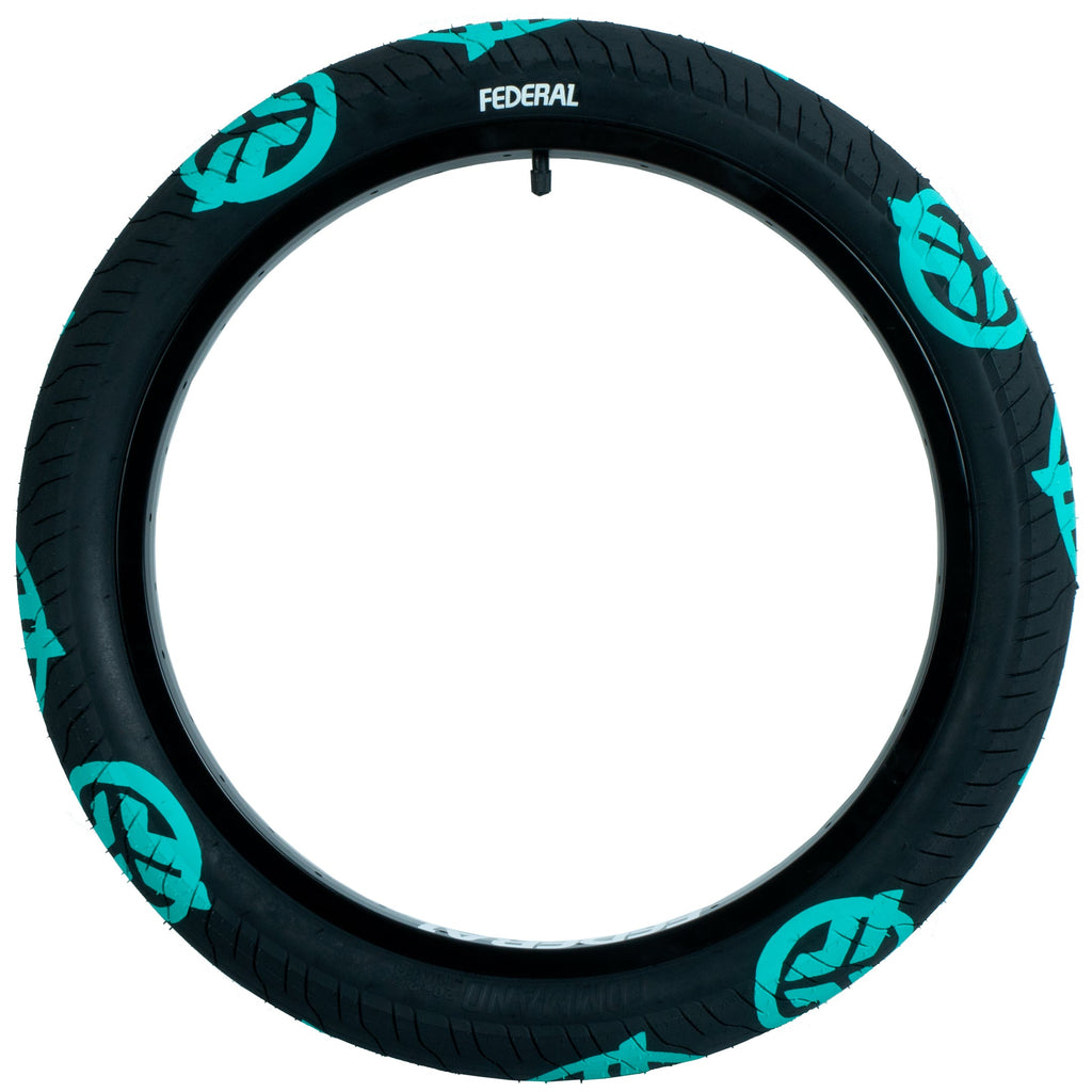 Federal Command LP Tyre 20" - Black With Teal Logos 2.40"