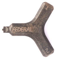 distressed black federal spoke key front