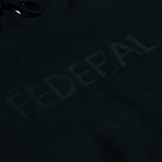 Sudadera con capucha bordada federal, color negro