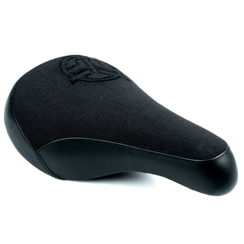 Federal Mid Stealth Logo Seat - Black Canvas Top With Faux Leather Panels And Black Embroidery