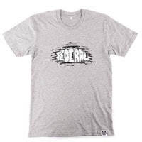 Grey t-shirt with black and white graphic design on a white background Federal Bricks T-Shirt - Heather Grey