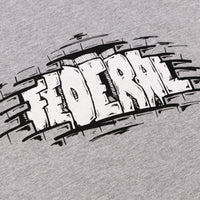 Black and white graphic design with 'FEDERAL' text on a grey t shirt
