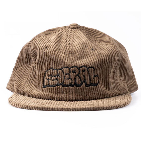 Federal Corduroy Tag Logo Cap - Brown