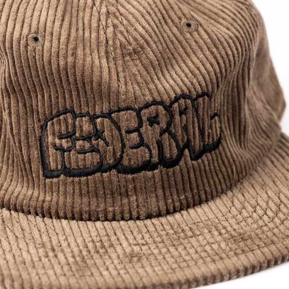Federal Corduroy Tag Logo Cap - Brown