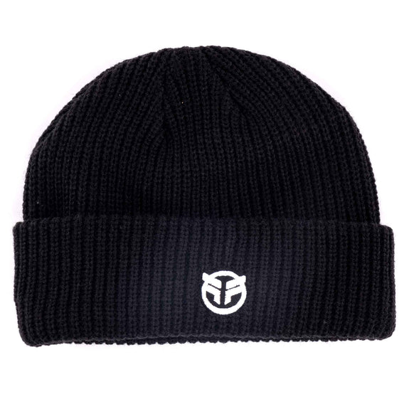 Federal Fishermans Beanie - Black with white logo