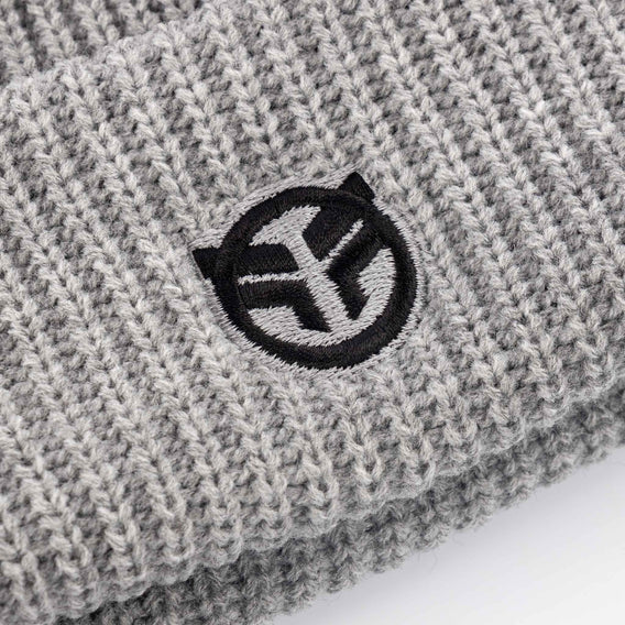 Federal Fishermans Beanie - Grey embroidered logo stitch detail