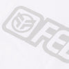 Gray logo with a stylized design on a white background