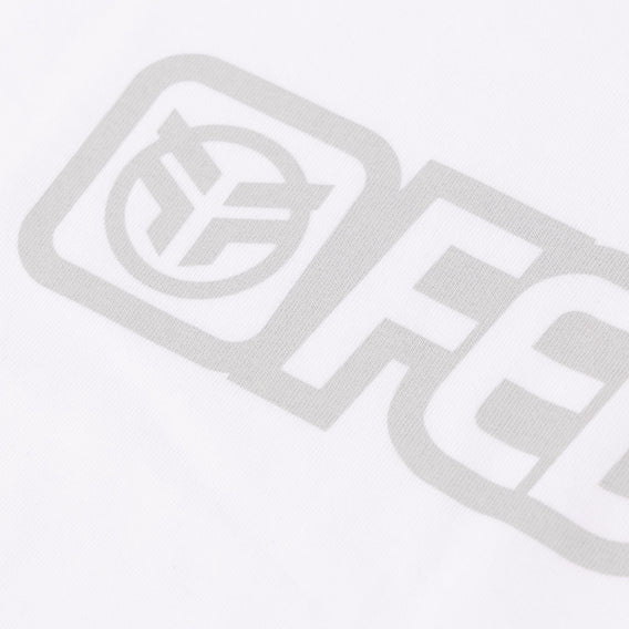 Gray logo with a stylized design on a white background