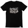 Black t-shirt with 'Federal Bikes' text on a white background