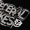 Black and white logo with 'Federal Bikes' text and a symbol on a black background