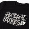 Black t-shirt with 'Federal Bikes' logo on a white background