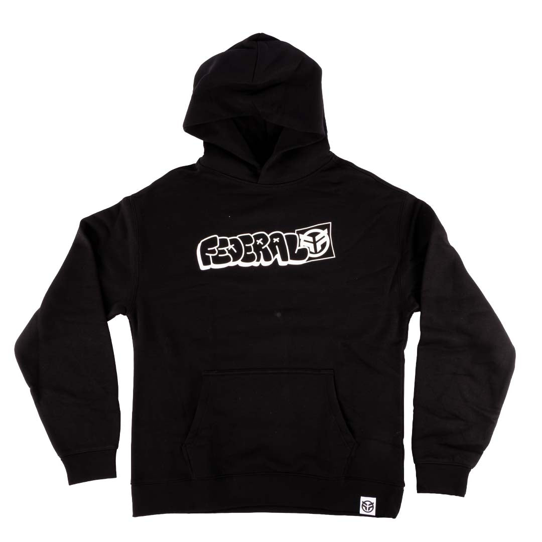Federal Tagged Outline Hoodie Black whole hoodie