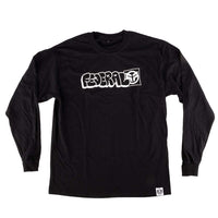 Federal Tagged Outline Long Sleeve T-shirt Black front view