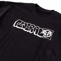 Federal Tagged Outline Long Sleeve T-shirt Black print