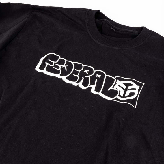 Federal Tagged Outline Long Sleeve T-shirt Black print