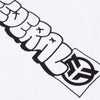 Black and white illustration of a stylized logo with abstract shapes and symbols.