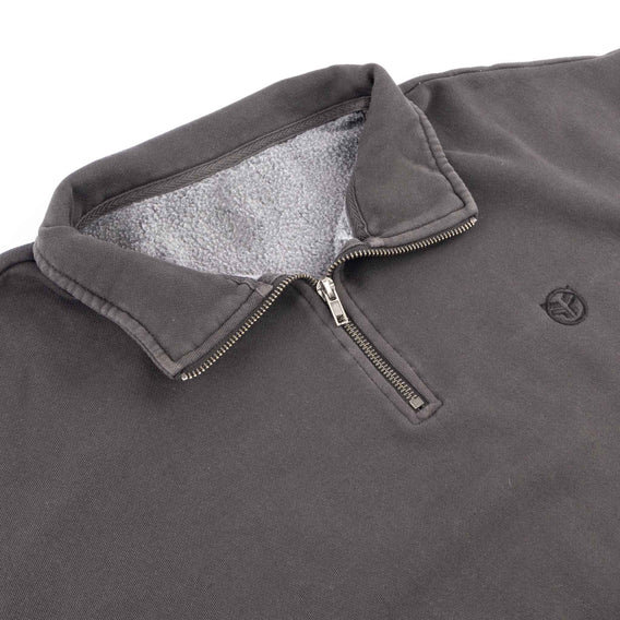 Federal Workers Fleece - Faded Black collar detail