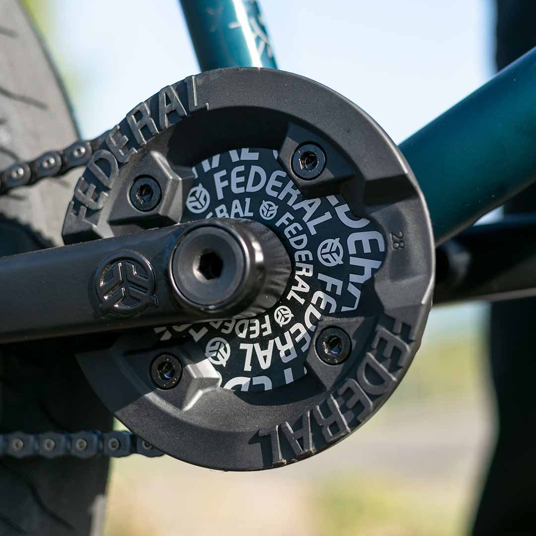 Federal Logo Solid Sprocket With Impact Guard - Black | BMX