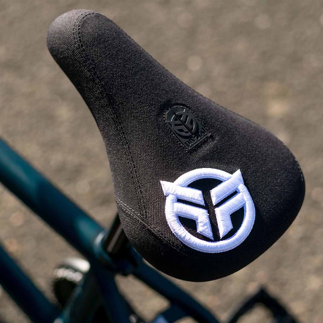 Federal Mid Pivotal Logo Seat - Black With Raised White Embroidery | BMX